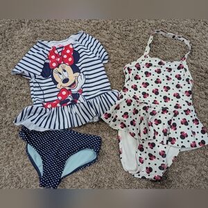 5t Disney Minnie mouse swimsuit bundle rash guard